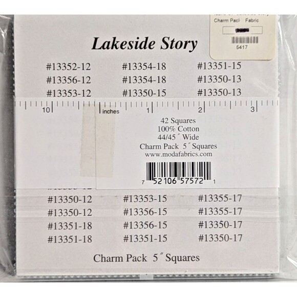 Moda Lakeside Story Sailing Boats Blue 42 5-in Charm Precut Fabric Quilt Squares - Picture 11 of 11